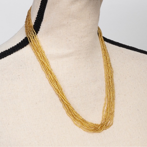 14K Di Murano multistrand gold beaded necklace Murano glass Made in Italy - Picture 3 of 16